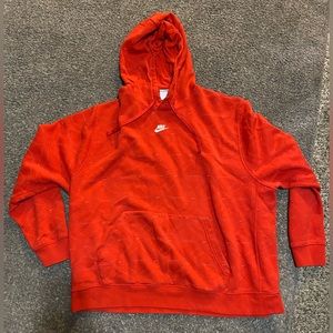 red nike symbol hoodie